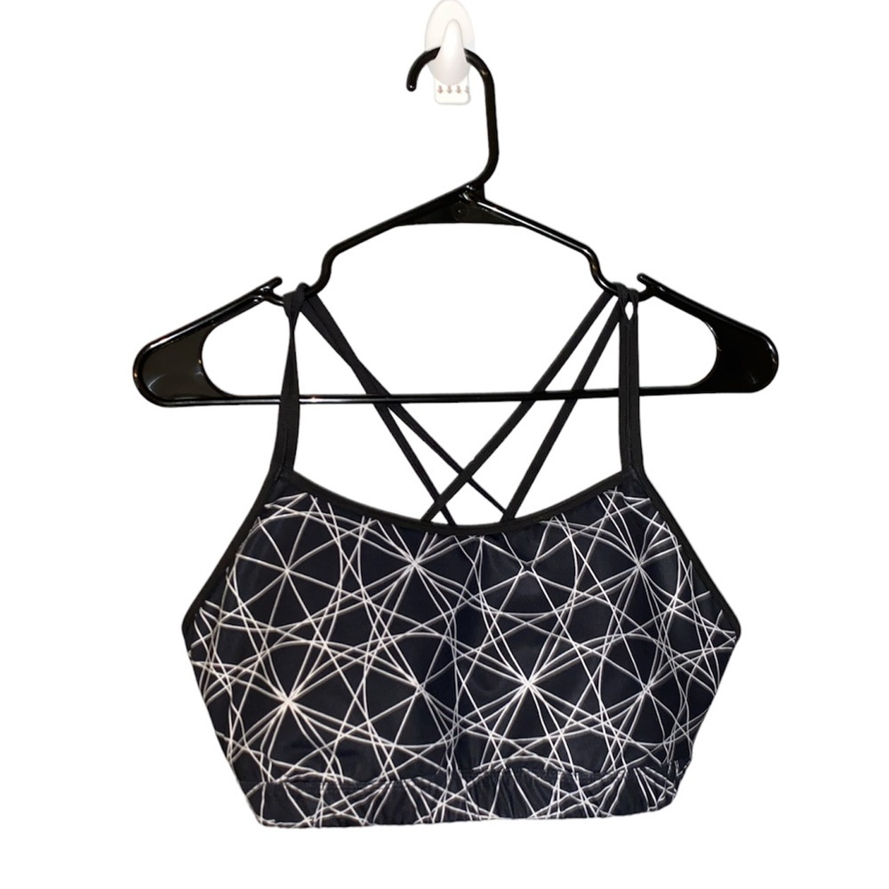 Adidas Black and White Patterned Sports Bra